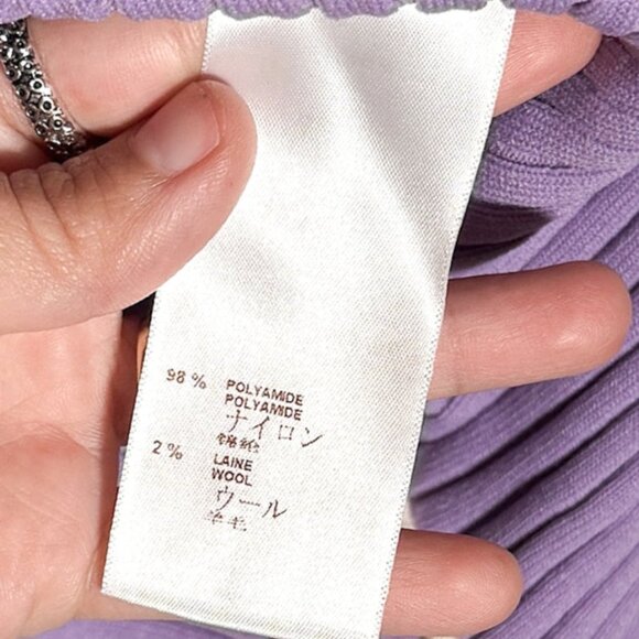 Louis Vuitton 2015 Lavender Purple LV Logo Ribbed Turtleneck Sweater - Picture 6 of 7